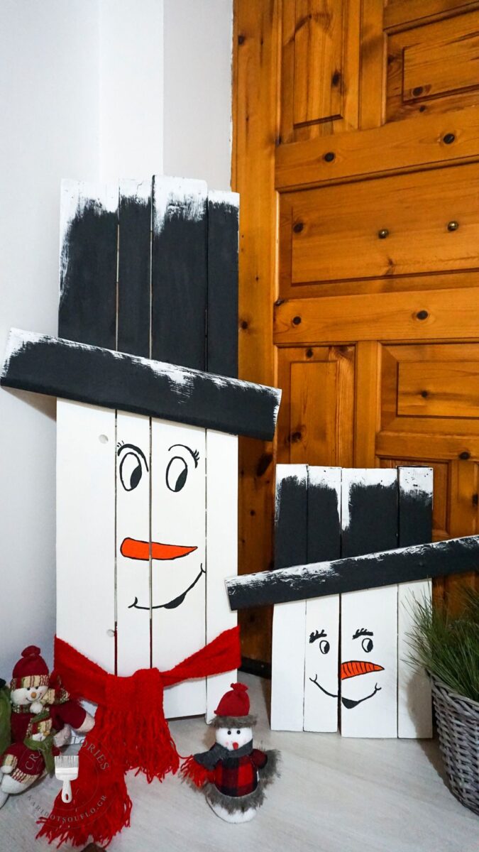 Κατασκευή-χιονάνθρωπος-από-παλέτες